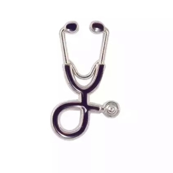 Silver Stethoscope Scrub Nurse Pins Custom Colour - Picture 6 of 14